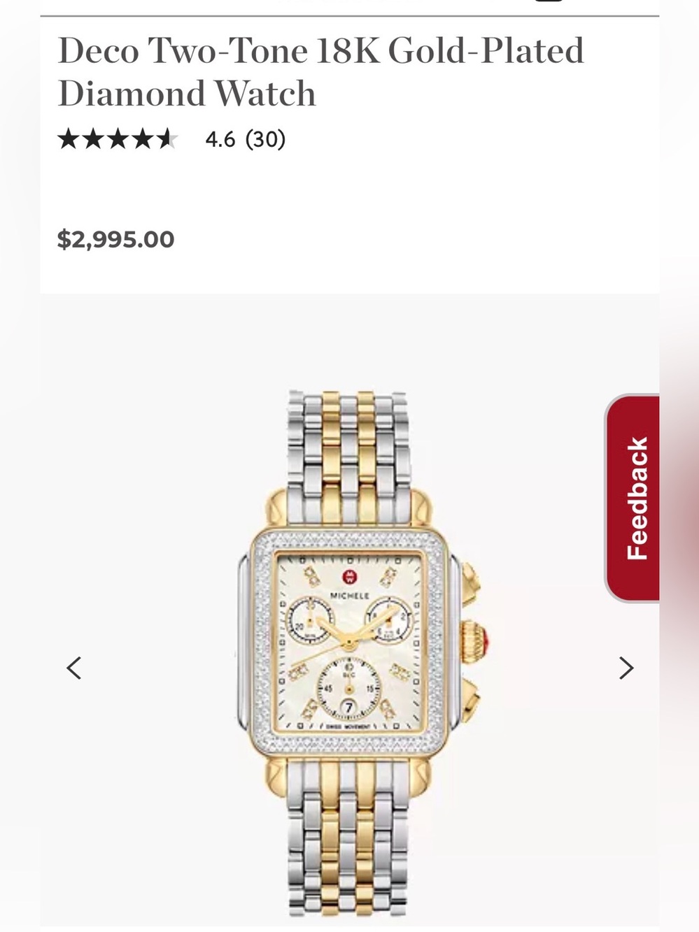 Michelle Deco Diamond Two Toned with Diamond Bezel